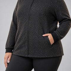 Polerón gris mujer Liz Claiborne con figuras talla grande