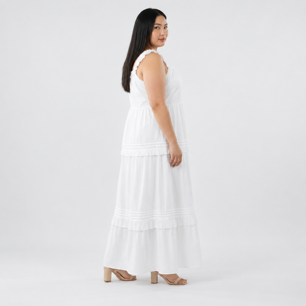 Vestido verano mujer Old Navy blanco con tirantes talla L