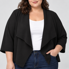 Chaqueta negra abierta mujer talla grande Max Studio XL