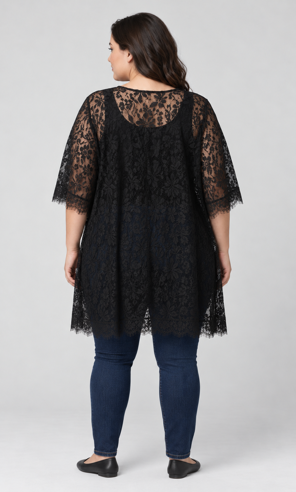 Tapadito negro de encaje mujer talla grande Torrid