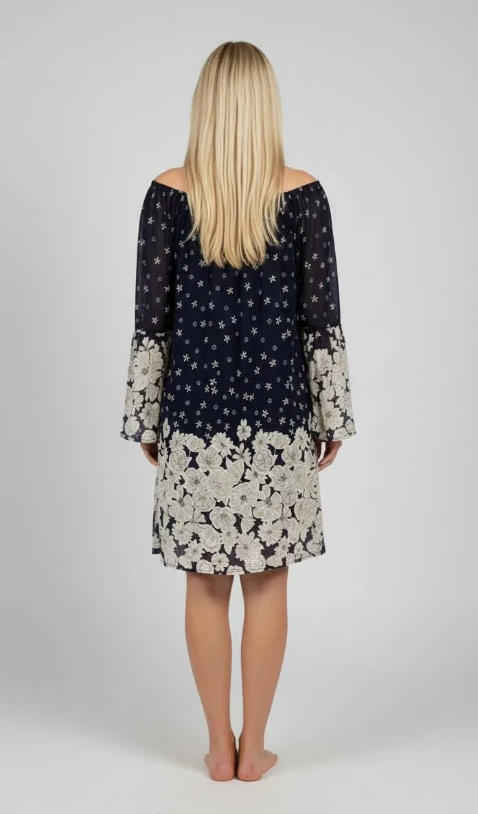 Vestido azul flores bordadas mujer talla grande Siren Lily 2XL