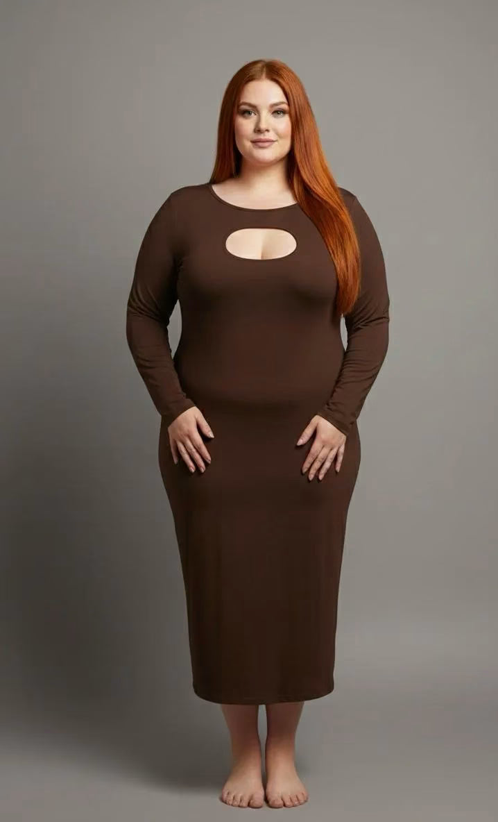 Vestido café moro mujer talla grande Wild Fable 3XL