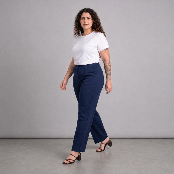 Pantalón mujer talla grande azul Mondetta XL elasticado forrado