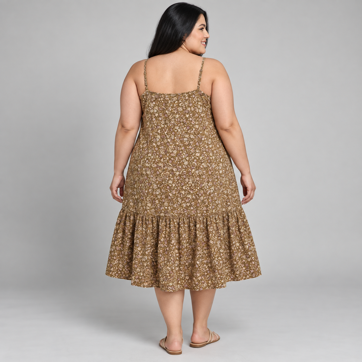 Vestido verano mujer Old Navy mostaza floral 3XL