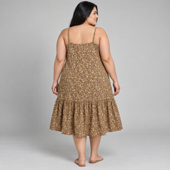 Vestido verano mujer Old Navy mostaza floral 3XL