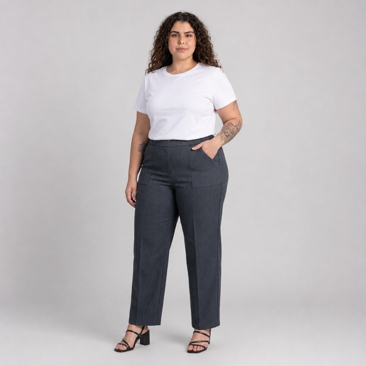 Pantalón mujer talla grande gris oscuro Mondetta XL