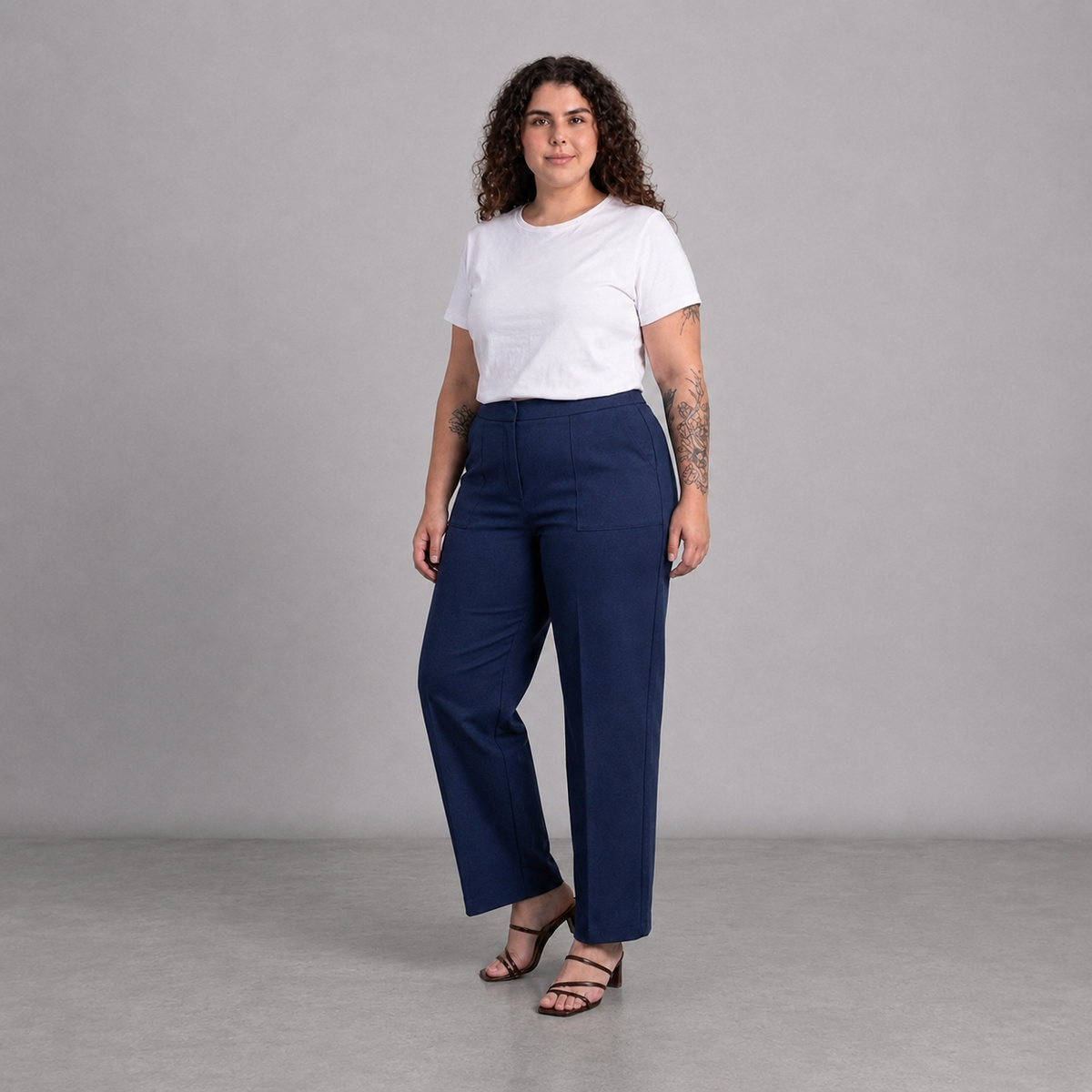 Pantalón mujer talla grande azul Mondetta XL elasticado forrado