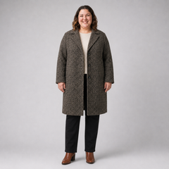 Abrigo jaspeado mujer talla grande Ava Viv XL–2XL