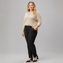 Blusa tejida beige mujer talla grande marca Shop Stevie