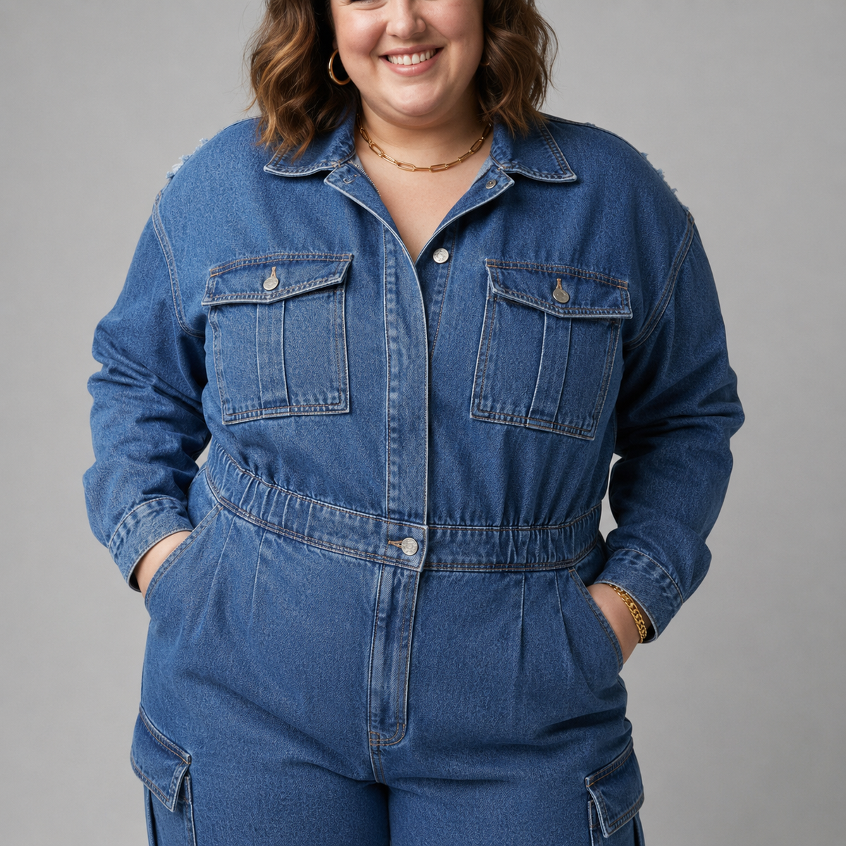 Enterito mezclilla mujer talla grande Fashion Nova XL–2XL
