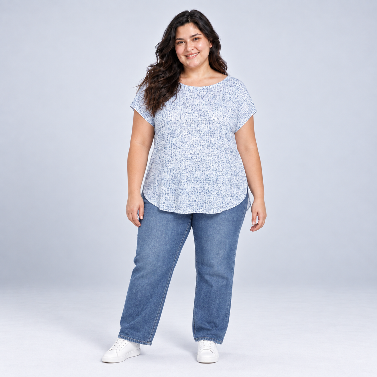 Blusa Orvis de calce suelto para mujer talla grande