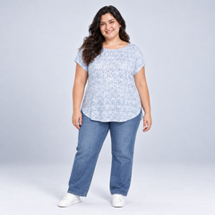 Blusa Orvis de calce suelto para mujer talla grande