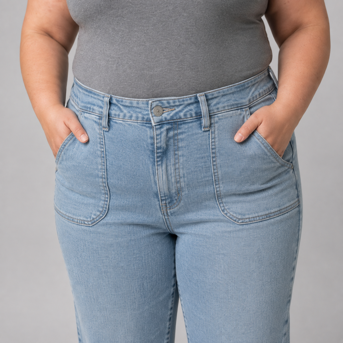 Jeans wide leg mujer talla grande confección nacional