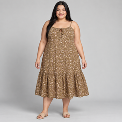 Vestido verano mujer Old Navy mostaza floral 3XL