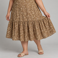 Vestido verano mujer Old Navy mostaza floral 3XL