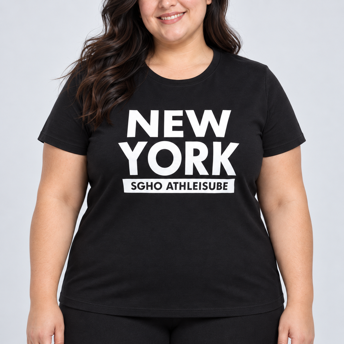 Polera mujer Moda Brasil talla grande negro y blanco