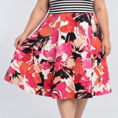Vestido rayas y floral mujer talla grande Studio One