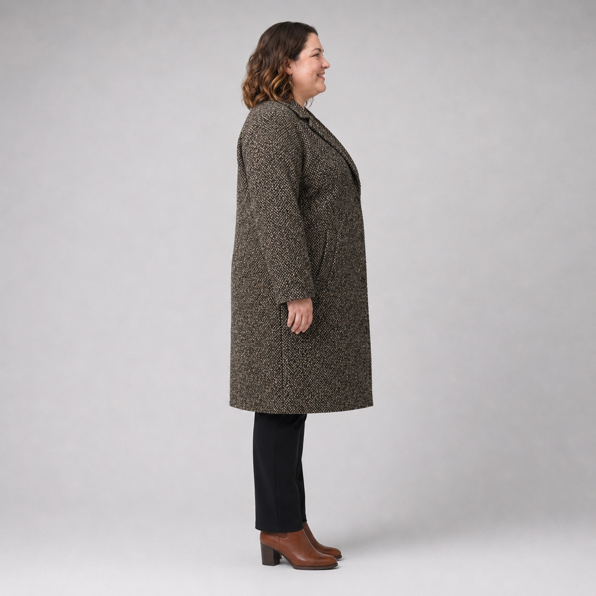Abrigo jaspeado mujer talla grande Ava Viv XL–2XL