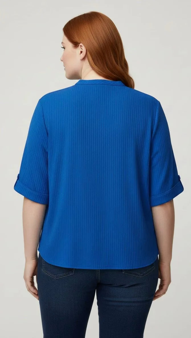 Blusa azul mujer talla grande Coofandy XL