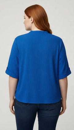 Blusa azul mujer talla grande Coofandy XL