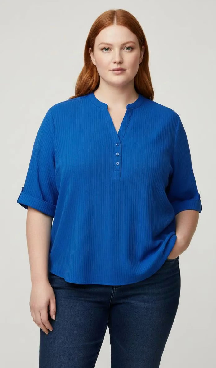 Blusa azul mujer talla grande Coofandy XL