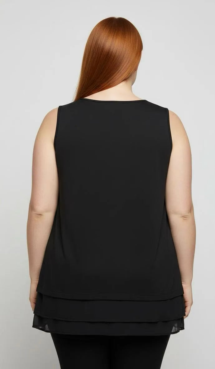 Blusa negra sin mangas mujer talla grande Lee