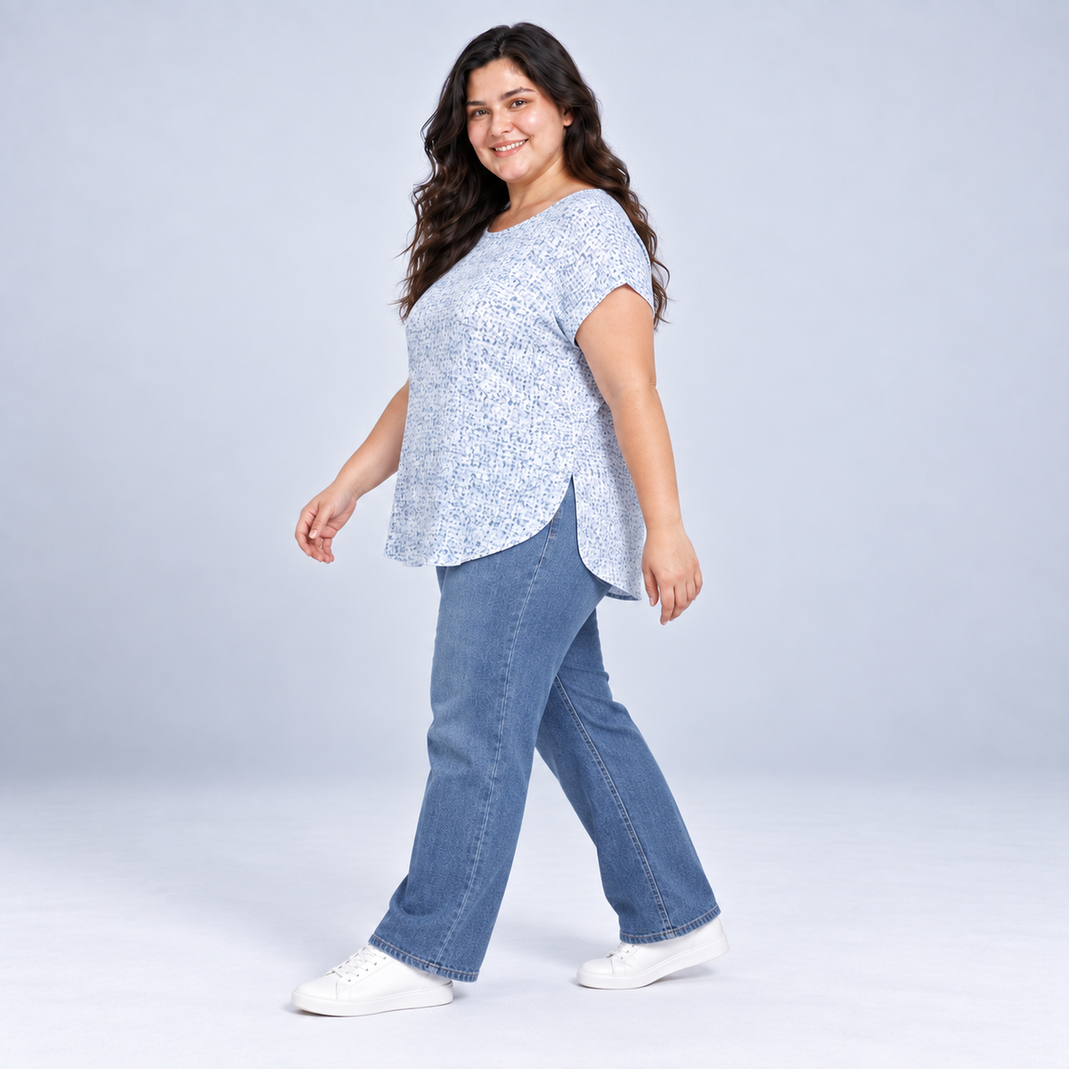 Blusa Orvis de calce suelto para mujer talla grande
