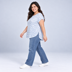 Blusa Orvis de calce suelto para mujer talla grande