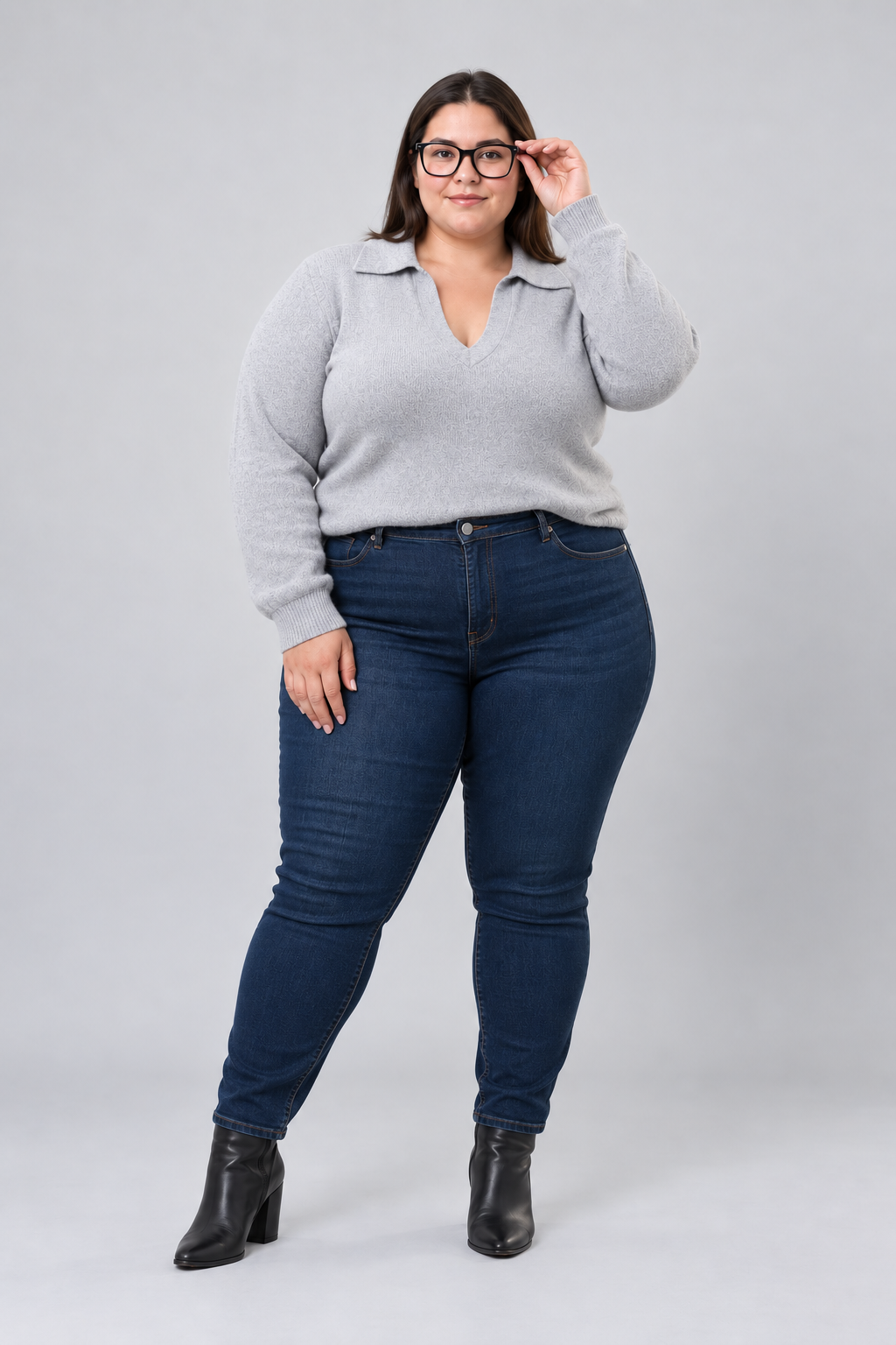 Sweater gris perla mujer Express talla grande