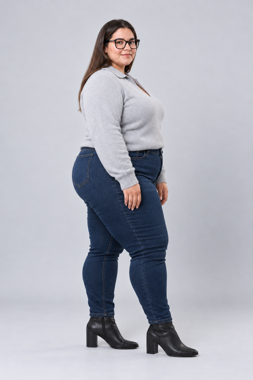 Sweater gris perla mujer Express talla grande