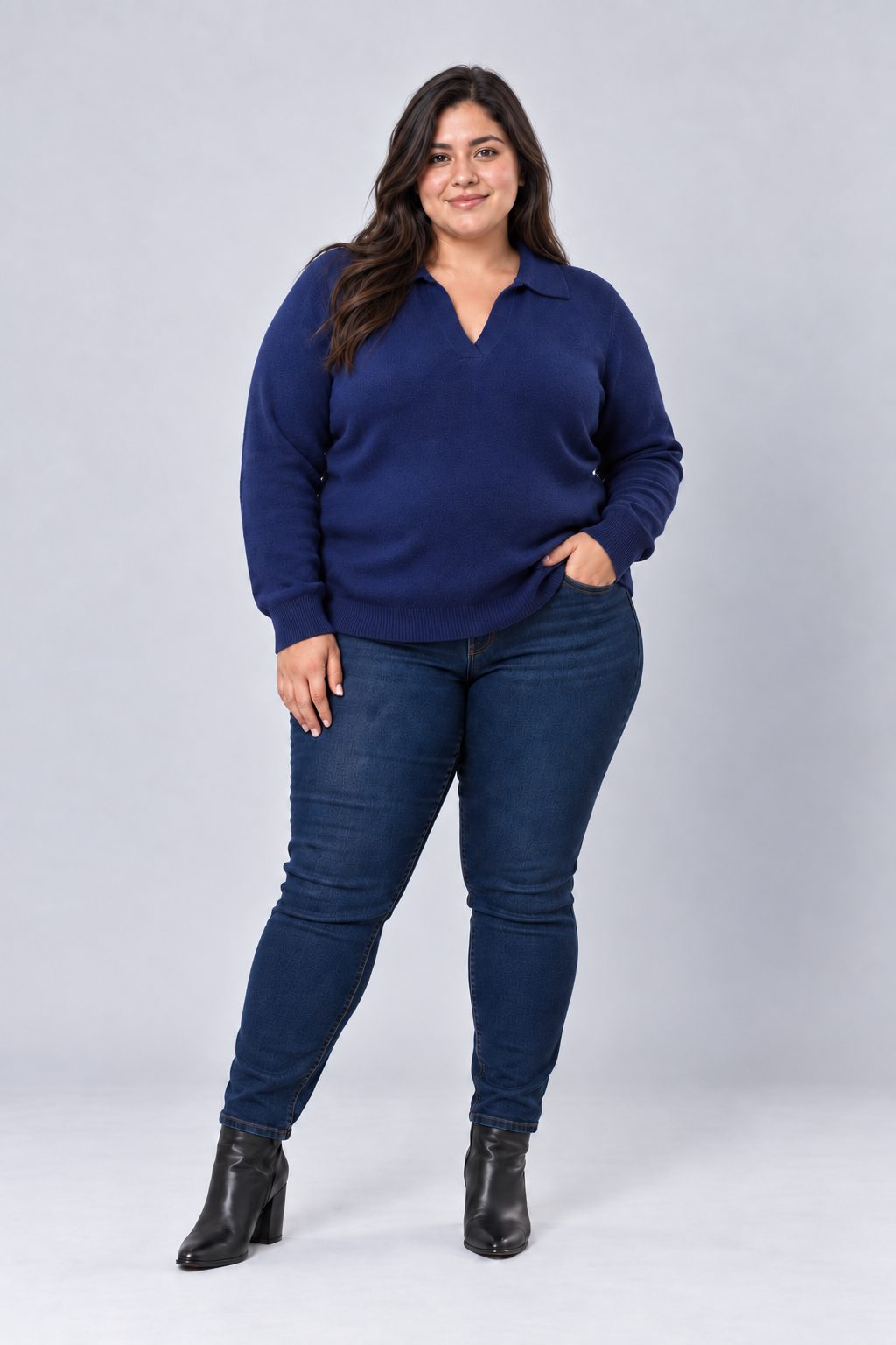 Sweater azul mujer Karen Scott talla grande