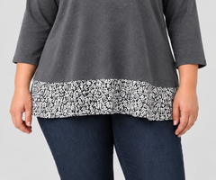 Sweater gris invertido mujer marca Simple talla grande