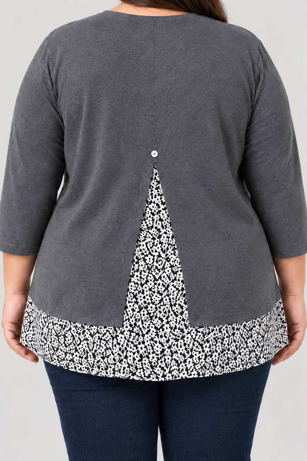 Sweater gris invertido mujer marca Simple talla grande