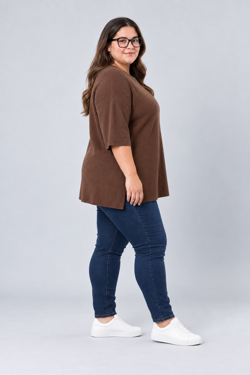 Sweater café mujer 4th & Reckless talla grande