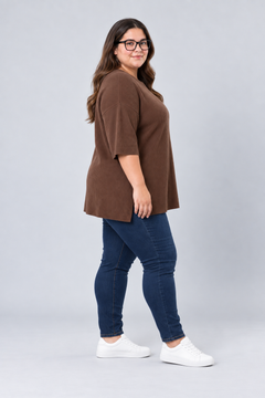Sweater café mujer 4th & Reckless talla grande