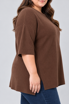 Sweater café mujer 4th & Reckless talla grande