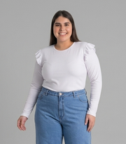 Blusa manga vuelitos invierno mujer talla grande confección nacional
