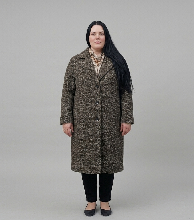 Abrigo jaspeado mujer talla grande Ava Viv XL a 2XL