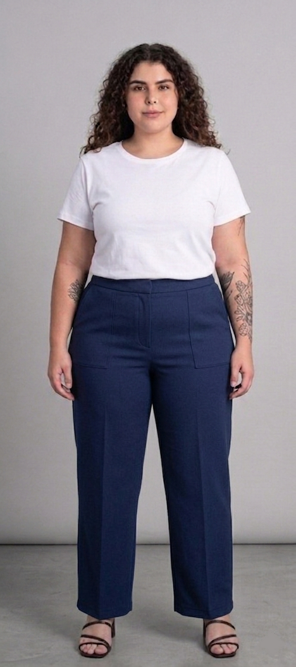 Pantalón mujer talla grande azul Mondetta XL elasticado forrado