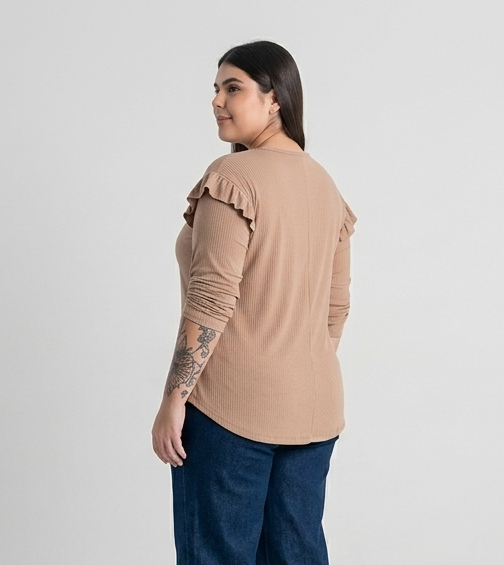 Blusa manga princesa mujer talla grande confección nacional