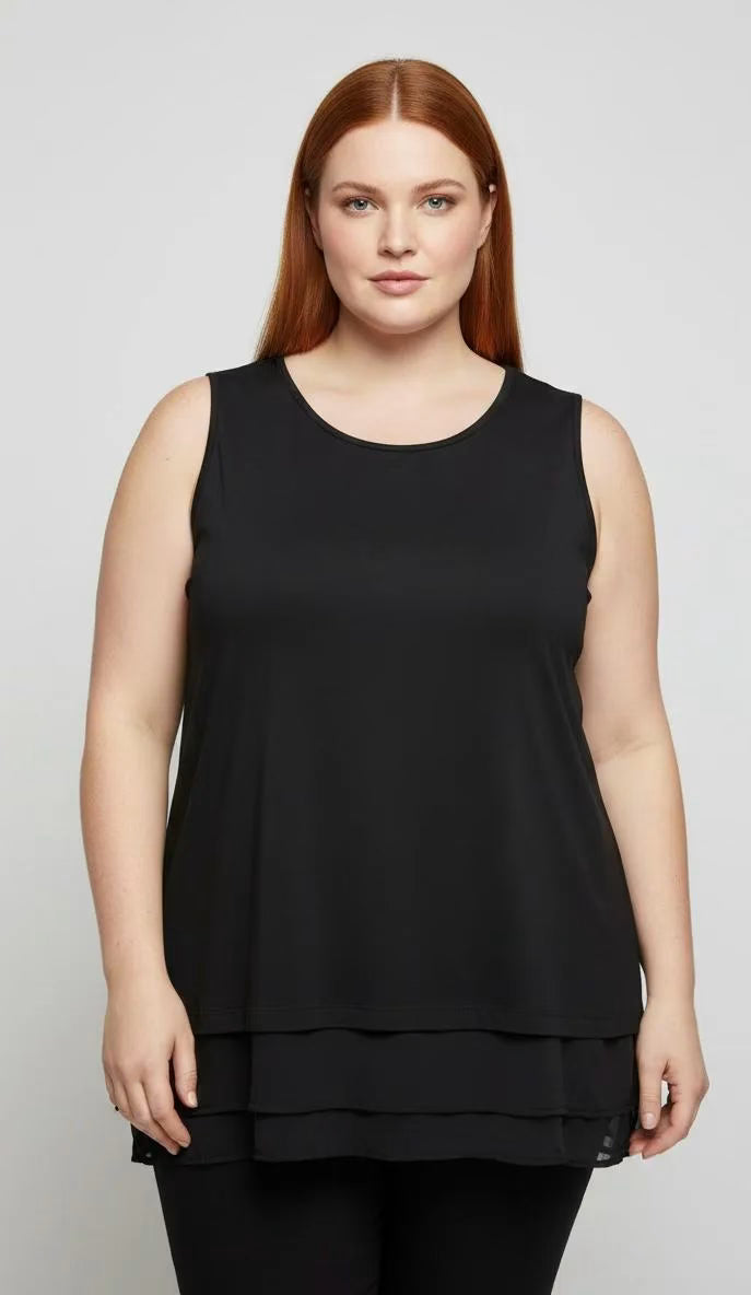 Blusa negra sin mangas mujer talla grande Lee