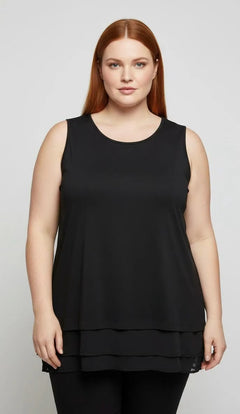 Blusa negra sin mangas mujer talla grande Lee