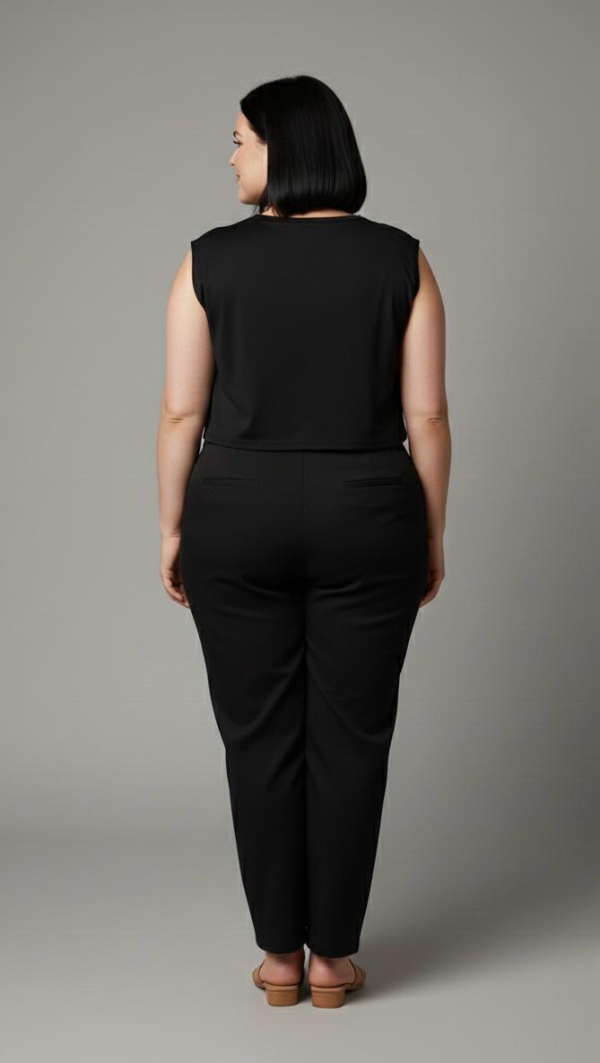 Blusa negra sin mangas mujer talla grande Cider XL