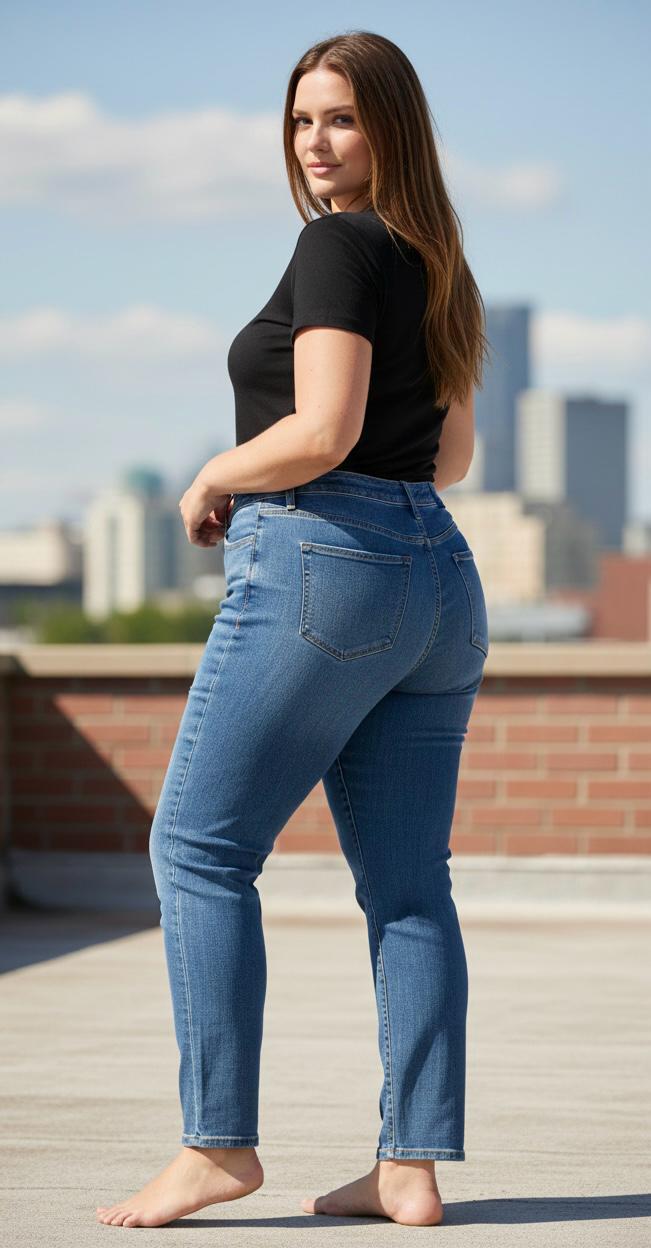 Jeans Old Navy mujer azul corte recto elasticado talla grande