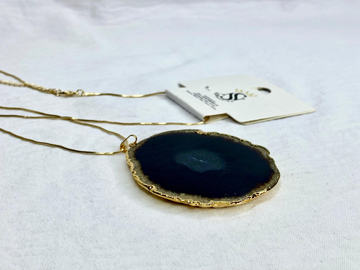 Collar colgante de ágata natural mujer bisutería By Brasil
