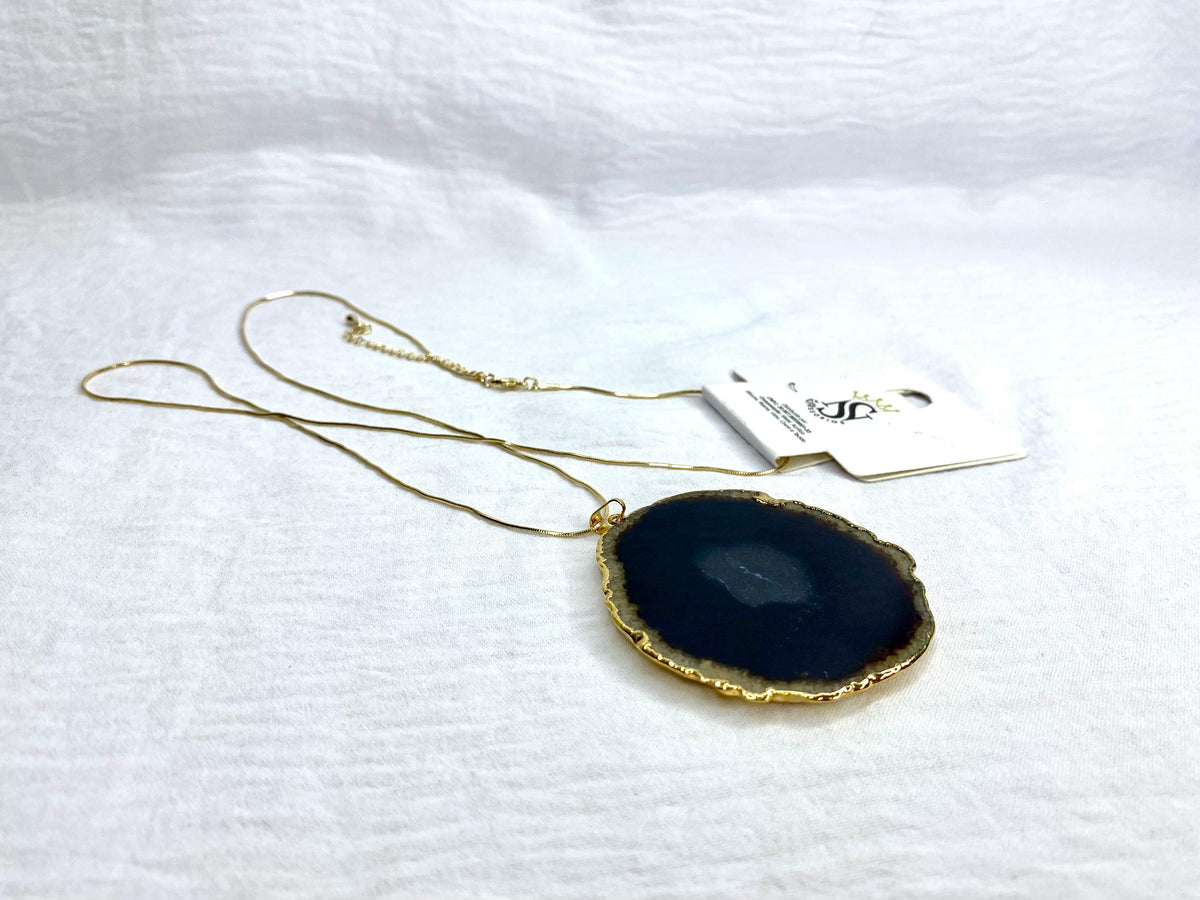 Collar colgante de ágata natural mujer bisutería By Brasil