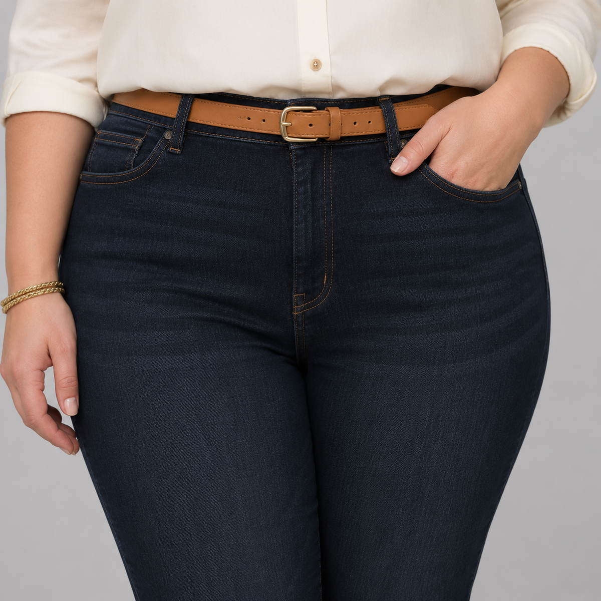 Jeans Old Navy mujer talla grande corte recto semi elasticado