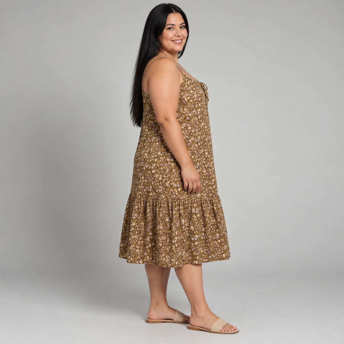Vestido verano mujer Old Navy mostaza floral 3XL