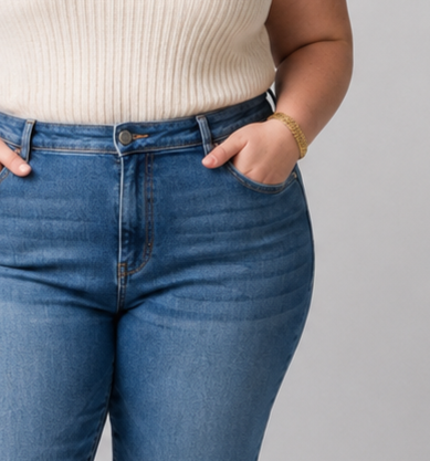 Jeans Old Navy mujer azul corte recto elasticado talla grande