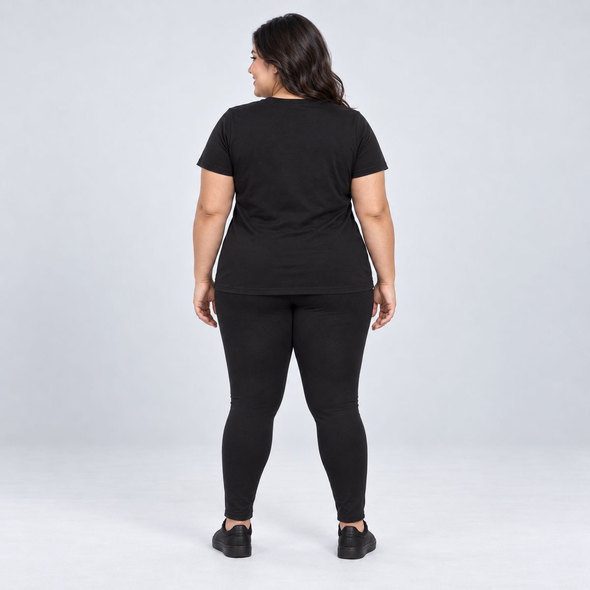 Polera mujer Moda Brasil talla grande negro y blanco